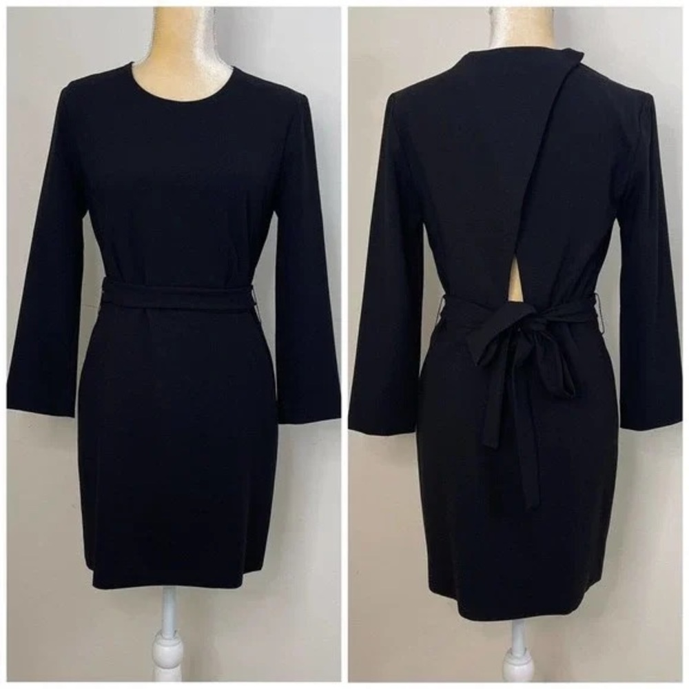 IRO Aline Mini Dress Long sleeve Size EU 36 US 4 Black Belted